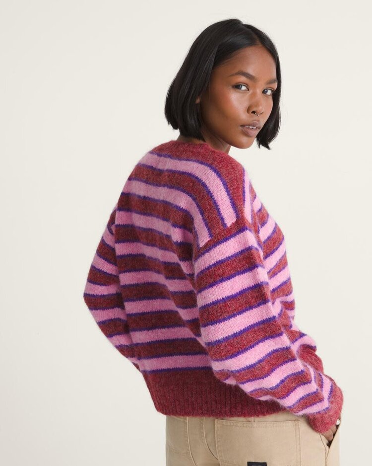 VANS VANS Rollins Stripe Sweater Poppy Ember Purple Licorice