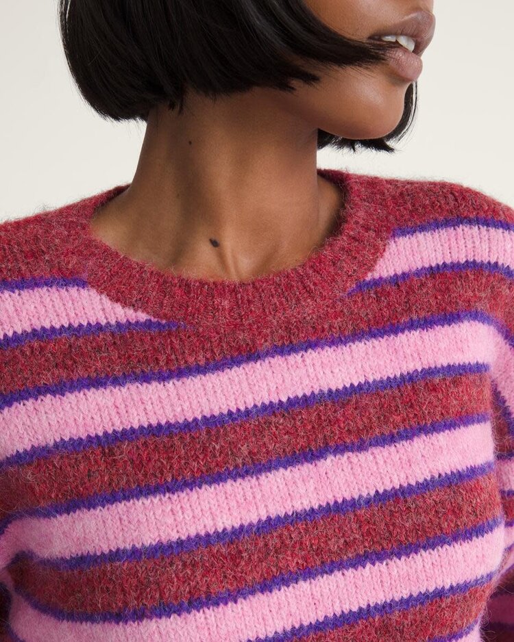 VANS VANS Rollins Stripe Sweater Poppy Ember Purple Licorice