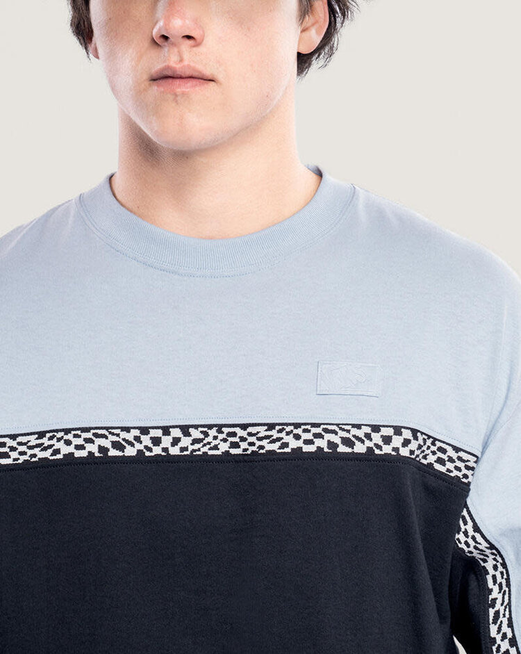 VANS VANS Blocked Checkerboard Long Sleeve Knit Soft Slate Black