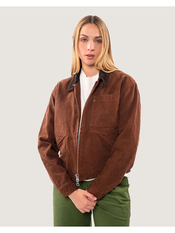 VANS VANS Nicola Cropped Chore Canvas Jacket Brown Earth