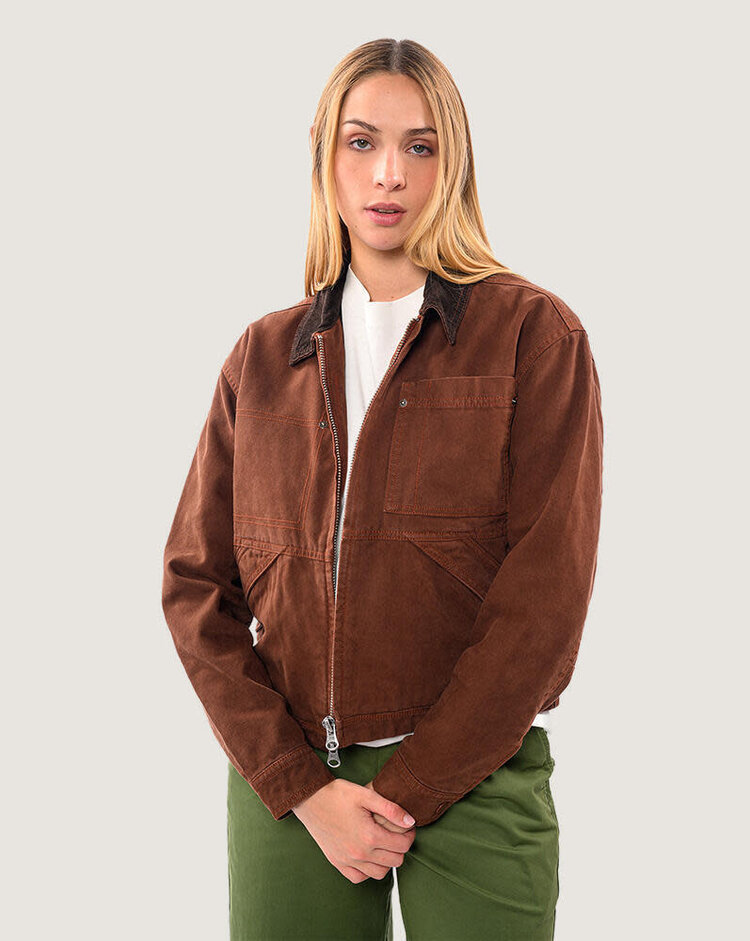 VANS VANS Nicola Cropped Chore Canvas Jacket Brown Earth