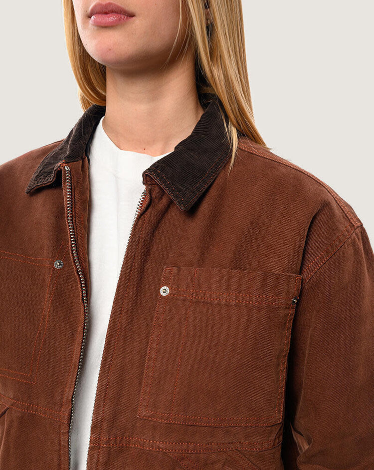 VANS VANS Nicola Cropped Chore Canvas Jacket Brown Earth