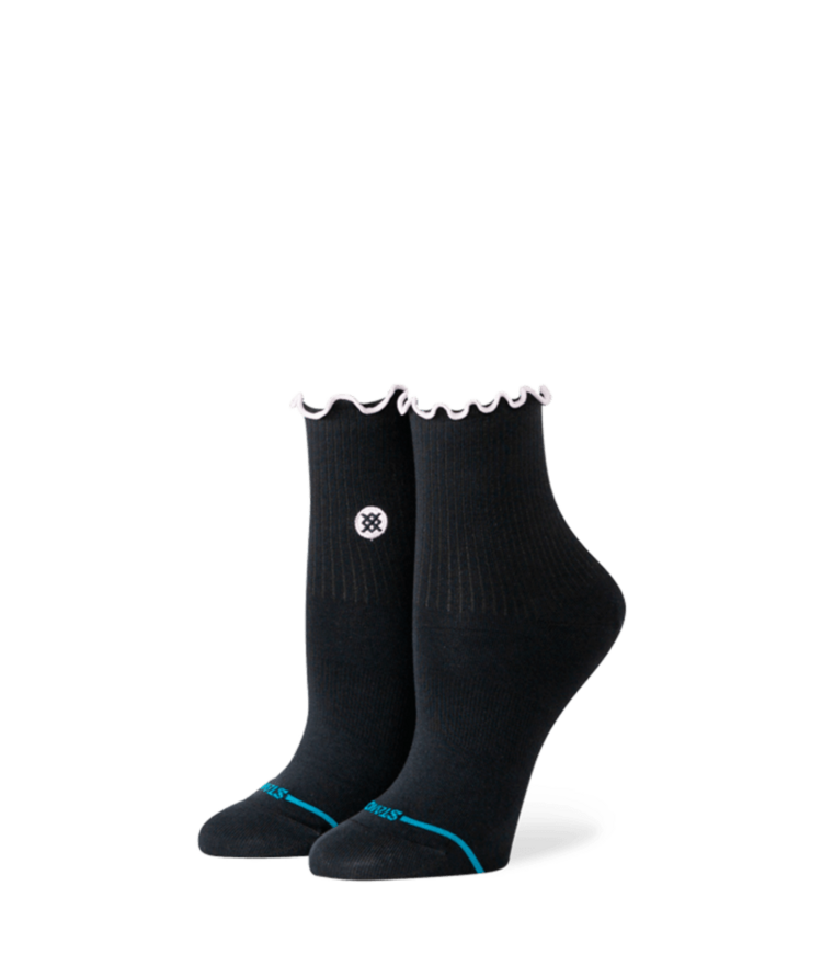STANCE STANCE Women's Pop Ruffle Icon Quarter Black Socks