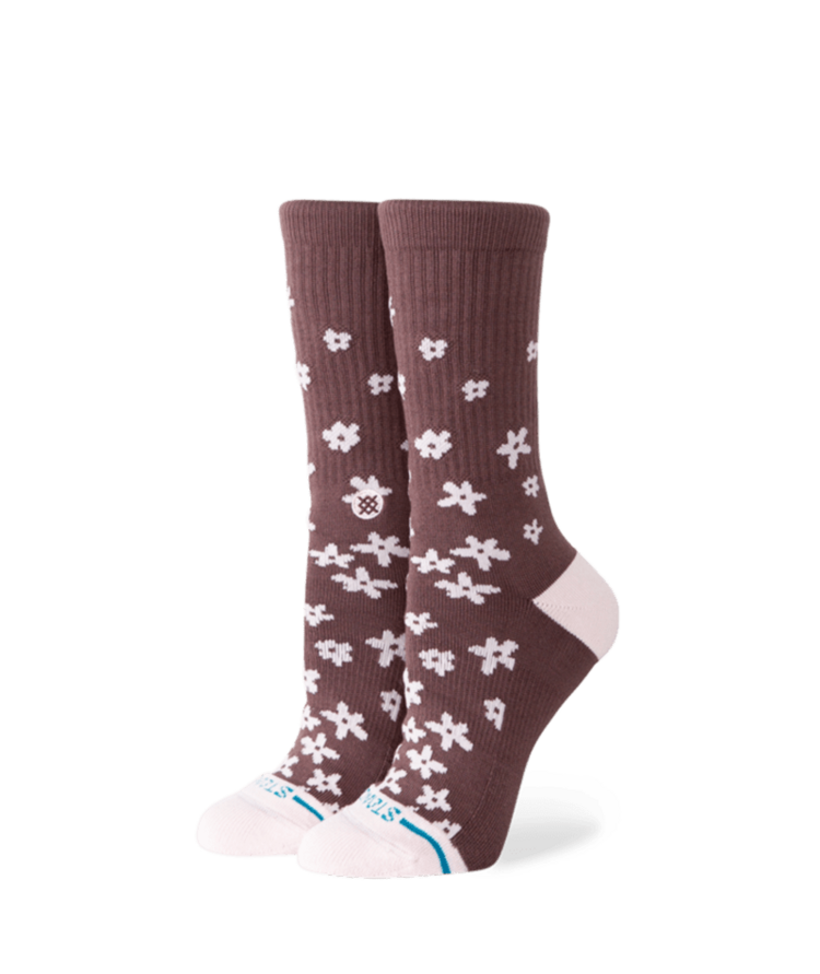 STANCE STANCE Women's Floral Dreams Crew Brown Socks
