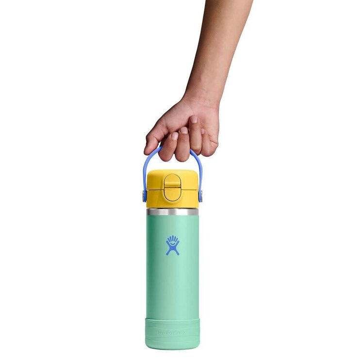 HYDRO FLASK HYDRO FLASK Kids 18 Oz Wide Mouth Covered Cap And Boot Mermaid Green