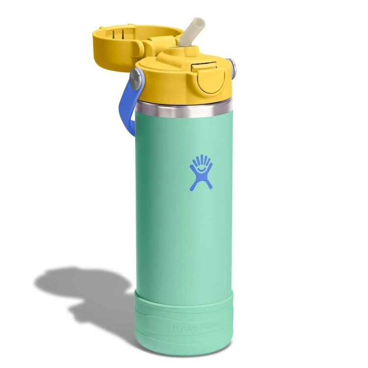 HYDRO FLASK HYDRO FLASK Kids 18 Oz Wide Mouth Covered Cap And Boot Mermaid Green