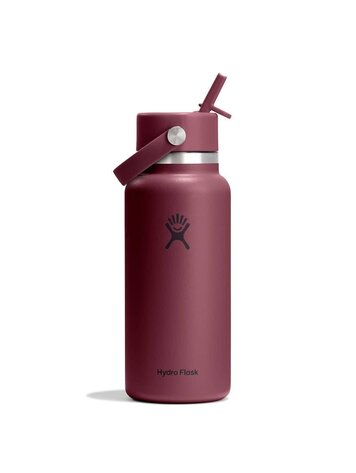 HYDRO FLASK HYDRO FLASK 32 Oz Wide Flex Straw Cap Burgundy