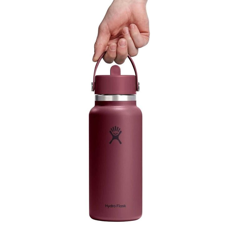 HYDRO FLASK HYDRO FLASK 32 Oz Wide Flex Straw Cap Burgundy