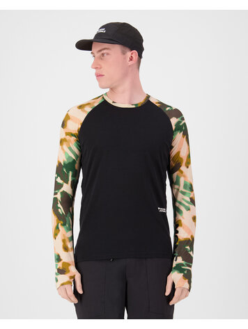 MONS ROYALE MONS ROYALE Mens Temple Merino Long Sleeve Bush Camo / Black