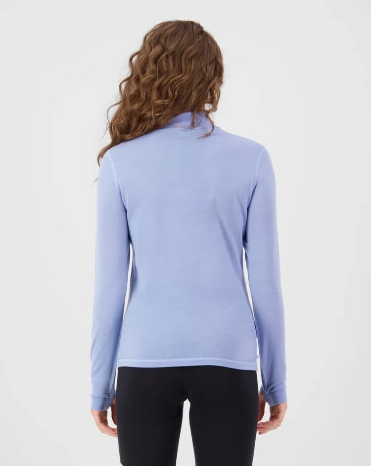 MONS ROYALE MONS ROYALE Womens Cascade Merino Base Layer Mock Neck Long Sleeve Moonstone