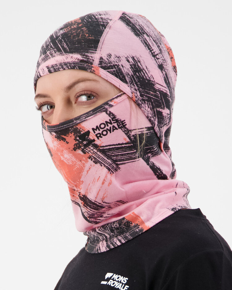 MONS ROYALE MONS ROYALE Unisex Santa Rosa Merino Balaclava Paintbrush Pink