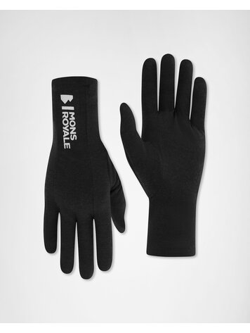 MONS ROYALE MONS ROYALE Unisex Volta Merino Glove Liners Black