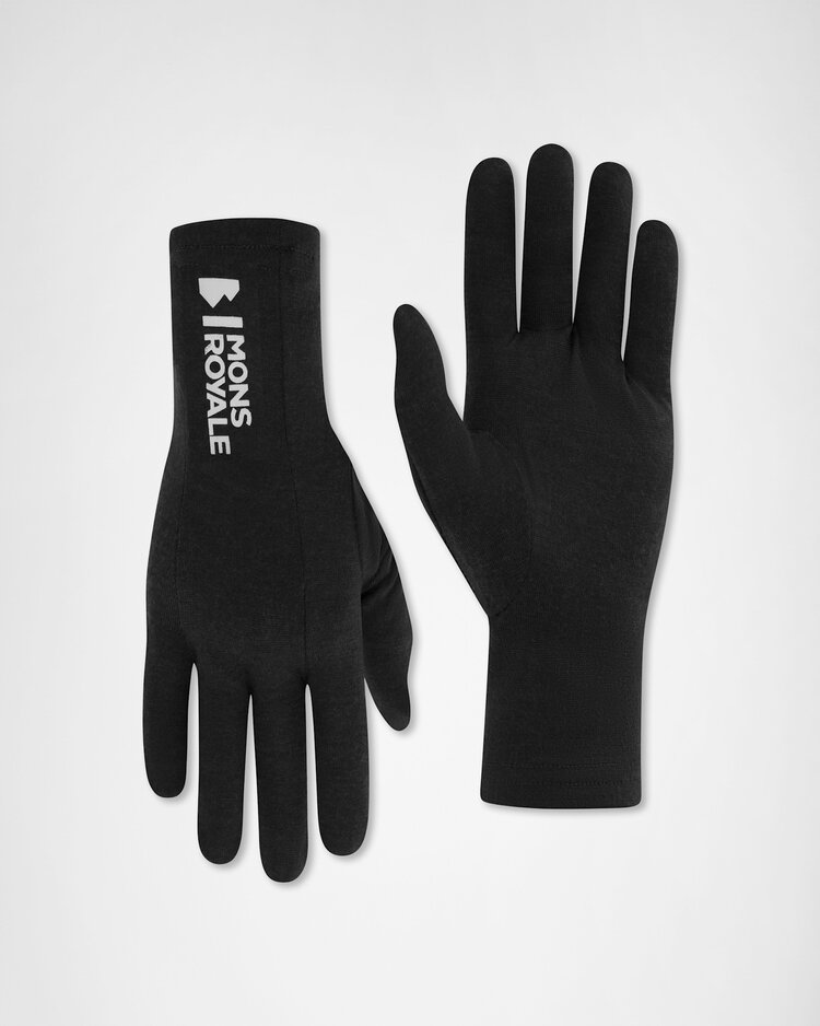 MONS ROYALE MONS ROYALE Unisex Volta Merino Glove Liners Black