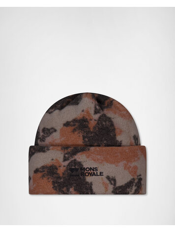 MONS ROYALE MONS ROYALE Unisex Pileup Wool Fleece Beanie Mtn Camo Orange