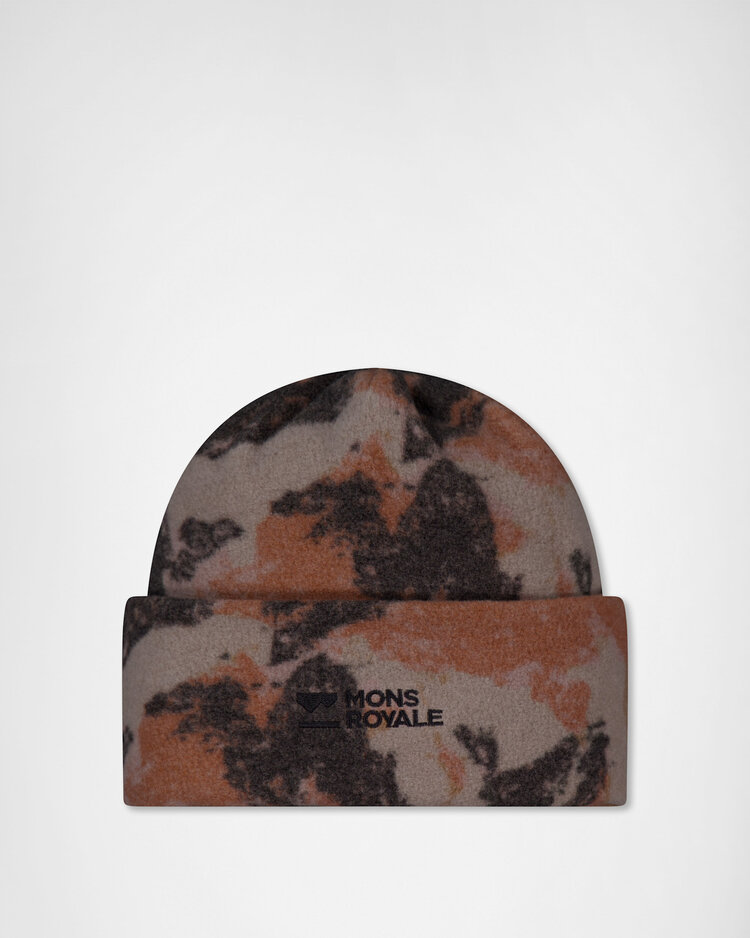 MONS ROYALE MONS ROYALE Unisex Pileup Wool Fleece Beanie Mtn Camo Orange