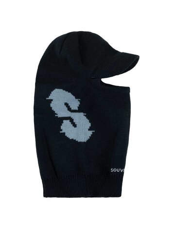 SOUVENIR SOUVENIR Knit Visor Facemask Black