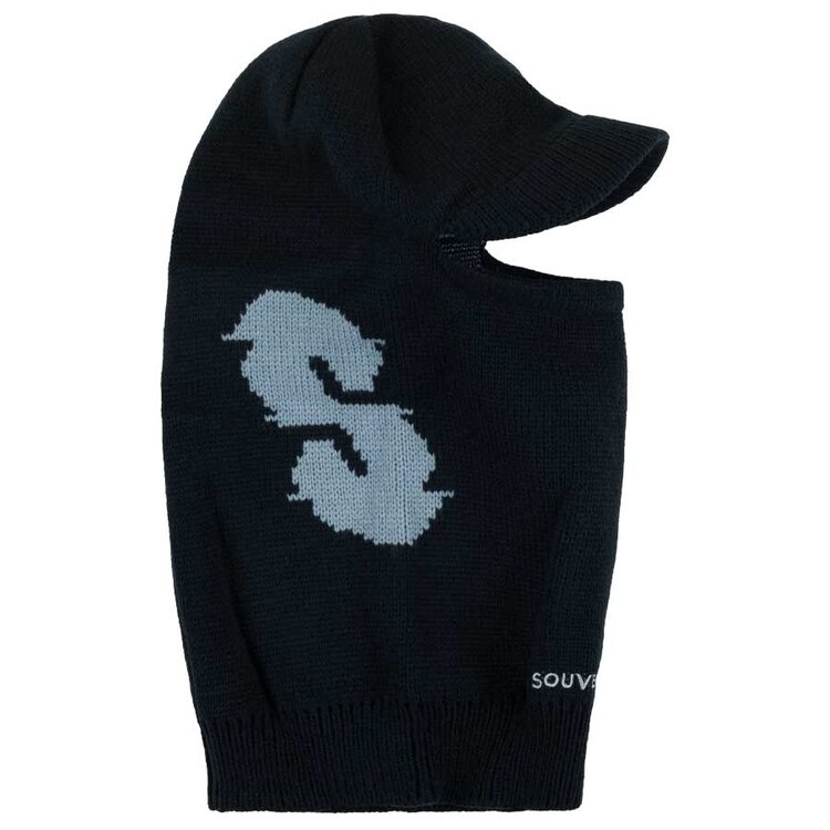 SOUVENIR SOUVENIR Knit Visor Facemask Black