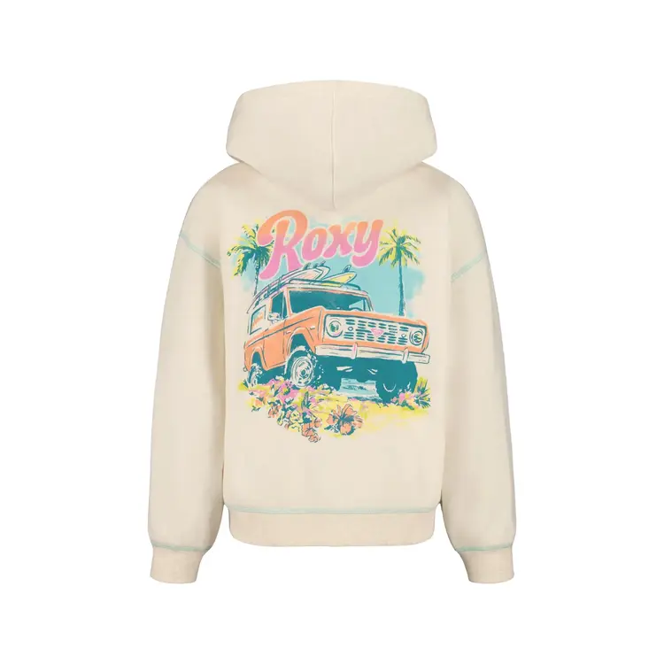 ROXY ROXY Little Girls Coastal Cruiser Zip Hoodie Oatmeal Heather