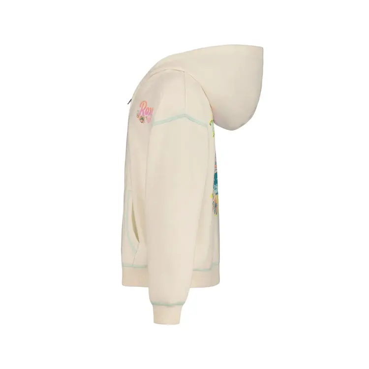 ROXY ROXY Little Girls Coastal Cruiser Zip Hoodie Oatmeal Heather