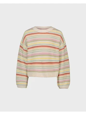 BILLABONG ROXY Girls Palm Viva Stripe Sweater Whitecap
