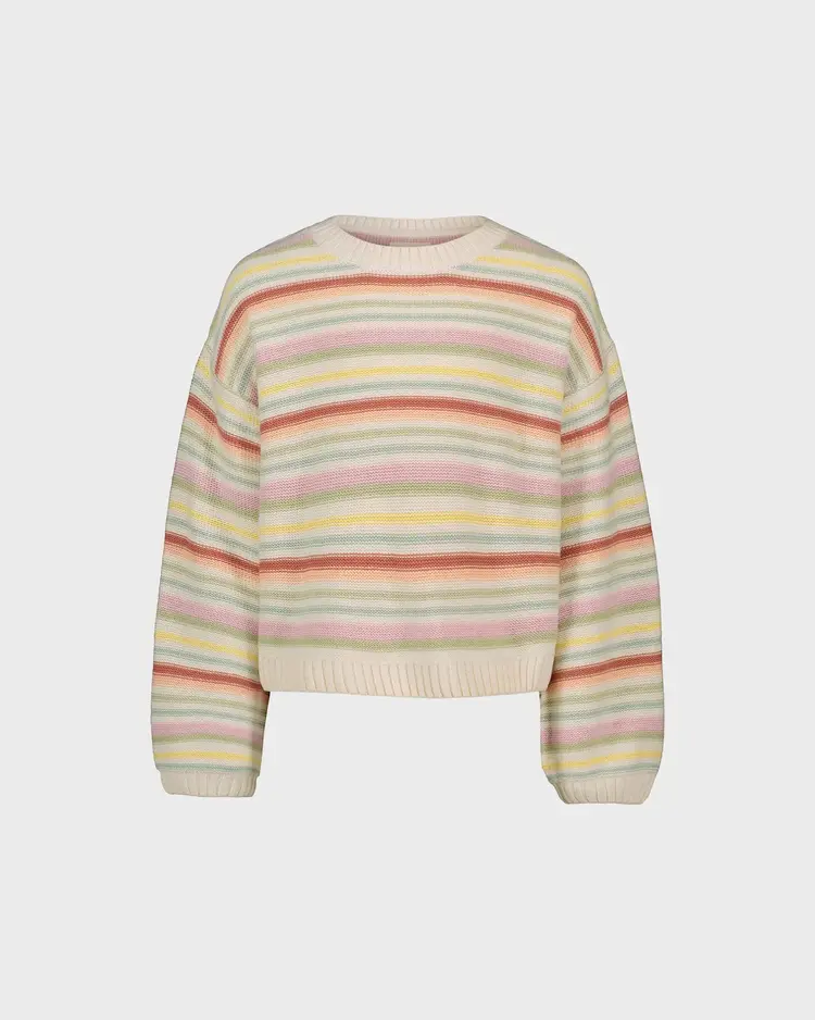 BILLABONG ROXY Girls Palm Viva Stripe Sweater Whitecap