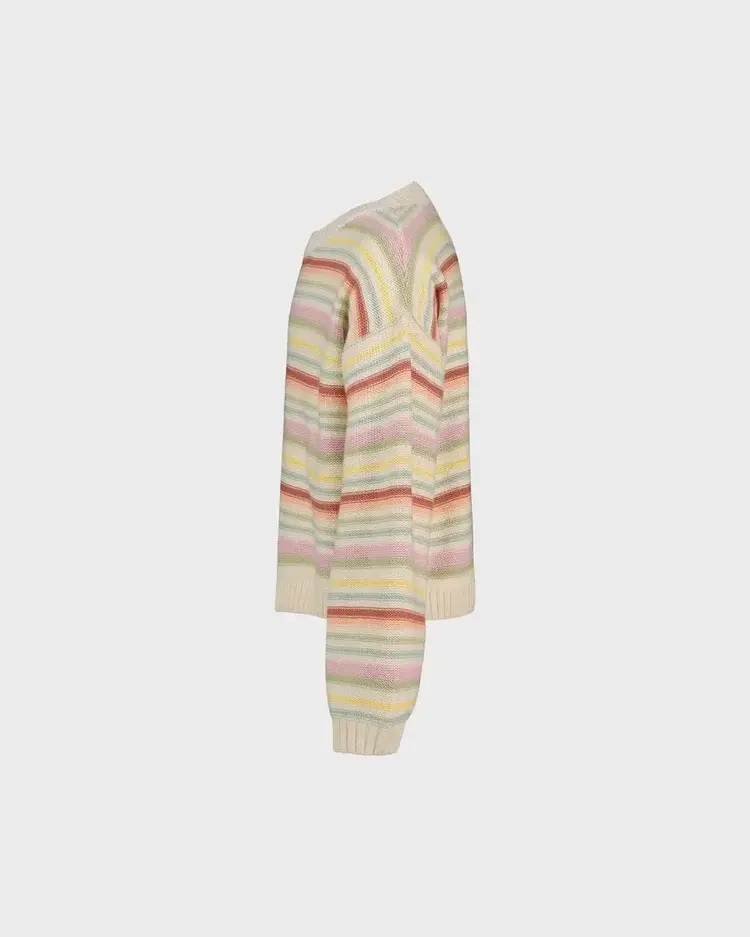 BILLABONG ROXY Girls Palm Viva Stripe Sweater Whitecap