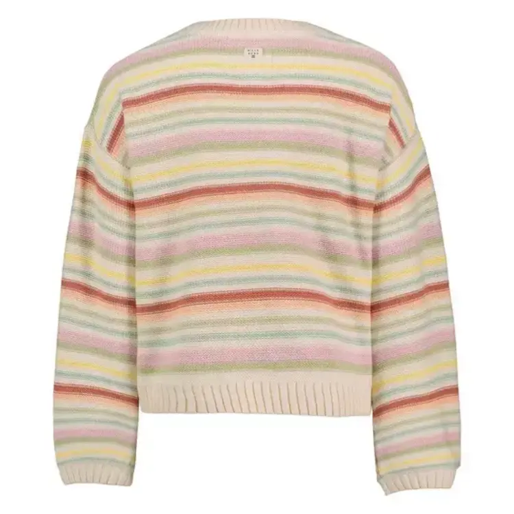 BILLABONG ROXY Girls Palm Viva Stripe Sweater Whitecap