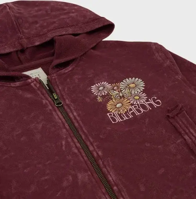 BILLABONG ROXY Girls Wildflower Zip Sweatshirt Crushed Violets