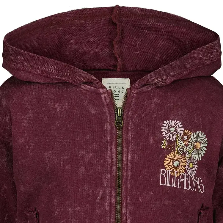 BILLABONG ROXY Girls Wildflower Zip Sweatshirt Crushed Violets