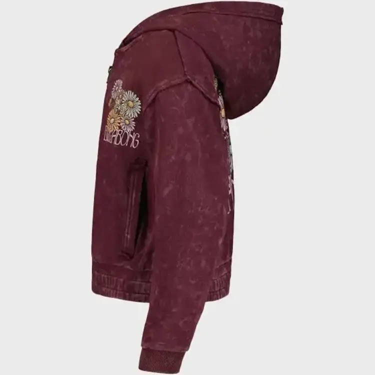 BILLABONG ROXY Girls Wildflower Zip Sweatshirt Crushed Violets