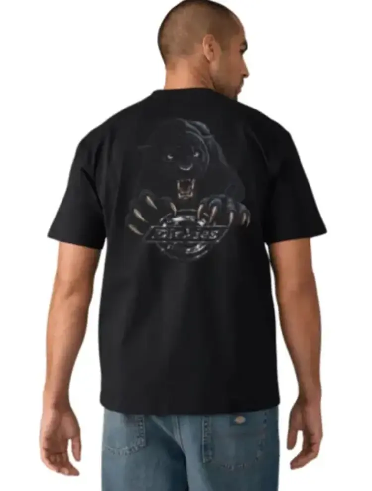 DICKIES 07A DICKIES MENS DICKIES S/S PANTHER METAL TEE BLACK