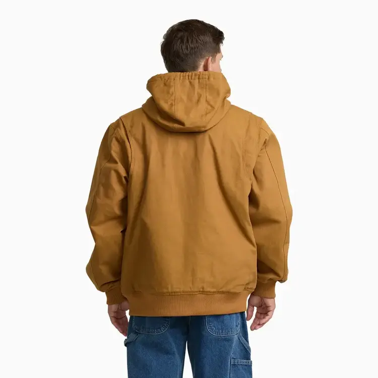 DICKIES 70C DICKIES MENS HOODED DUCK BOMBER JACKET BROWN DUCK