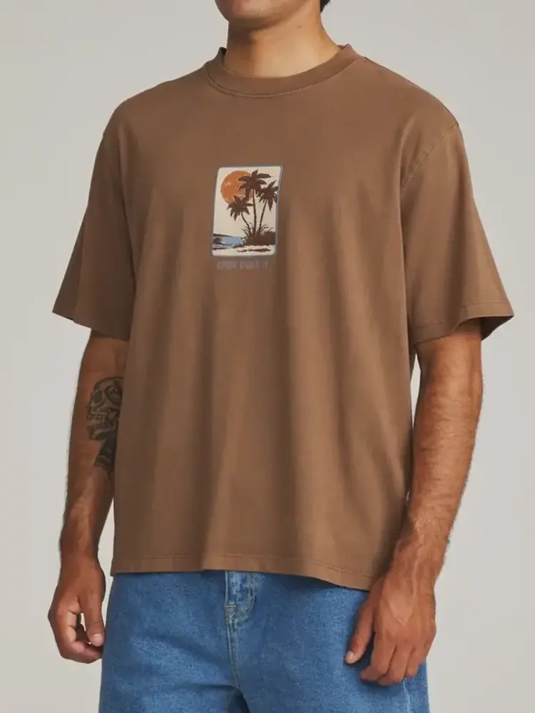 KATIN KATIN Brisa Box Fit Tee Brown Vintage Wash