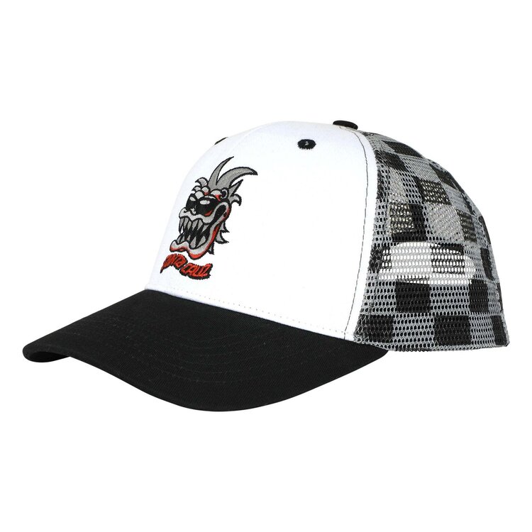 SANTA CRUZ SANTA CRUZ TRUCKER HAT SC GREMLIN WHITE/CHECKER
