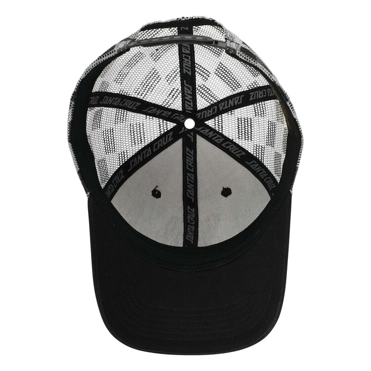 SANTA CRUZ SANTA CRUZ TRUCKER HAT SC GREMLIN WHITE/CHECKER