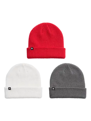 BURTON BURTON DNDBeanie (3 Pack) Gray Cloud/Gotham Gray/Geranium Red