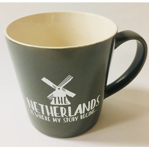 Netherlands Is Where My Story Begins Mug 16 oz Gray Netherlands Is Where My Story Begins Mug 16 oz Gray
