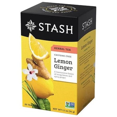 Stash Lemon Ginger Vitality Tea Caffeine Free 20 ct box