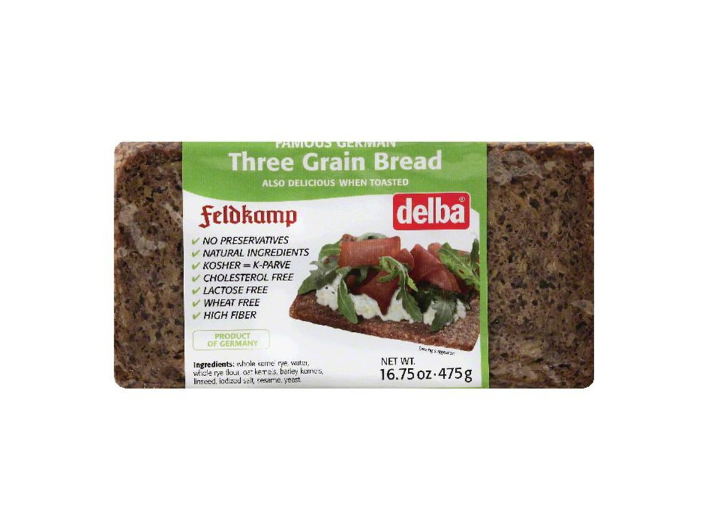 Delba Delba Three Grain Bread 16oz 12/cs