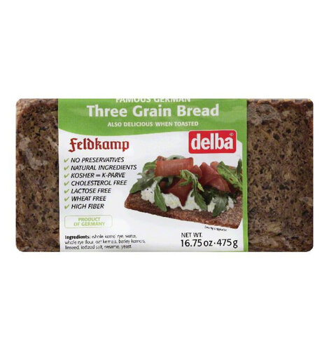 Delba Three Grain Bread 16oz Q