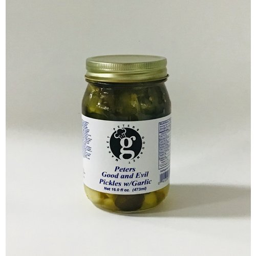 Peters Gourmet Foods Peters Good and Evil with Garlic 16 oz jar Peters Gourmet Foods Peters Good and Evil with Garlic 16 oz jar