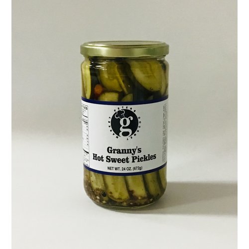 Peters Gourmet Foods PGM Granny's Sweet Hot Sweet Pickles 24 oz jar Peters Gourmet Foods PGM Granny's Sweet Hot Sweet Pickles 24 oz jar