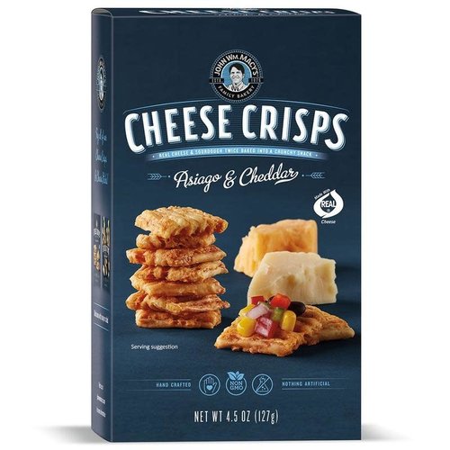 John Macy Asiago & Cheddar Cheese Crisp 4.5 Oz Box
