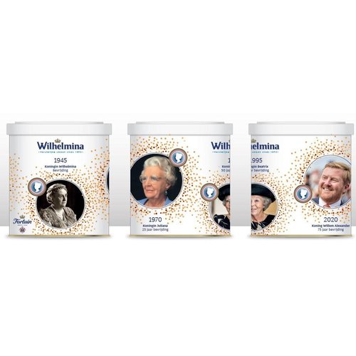 Wilhelmina Wilhelmina 75th Bevrijdings Anniv Tin 17.5 oz Wilhelmina Wilhelmina 75th Bevrijdings Anniv Tin 17.5 oz