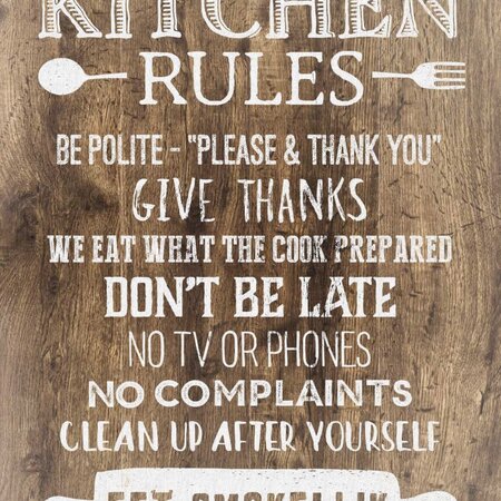 Kitchen Rules Sign - 11x14 inches