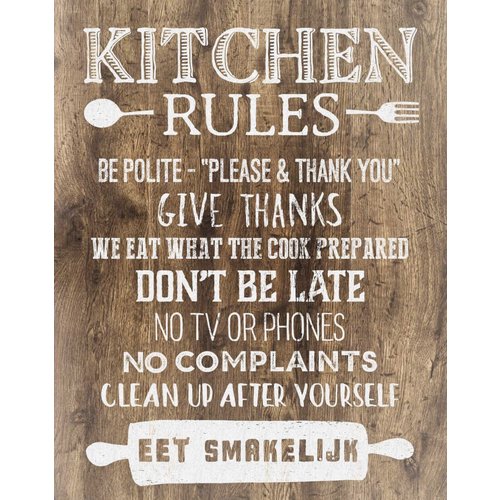 Kitchen Rules Sign - 11x14 inches Kitchen Rules Sign - 11x14 inches