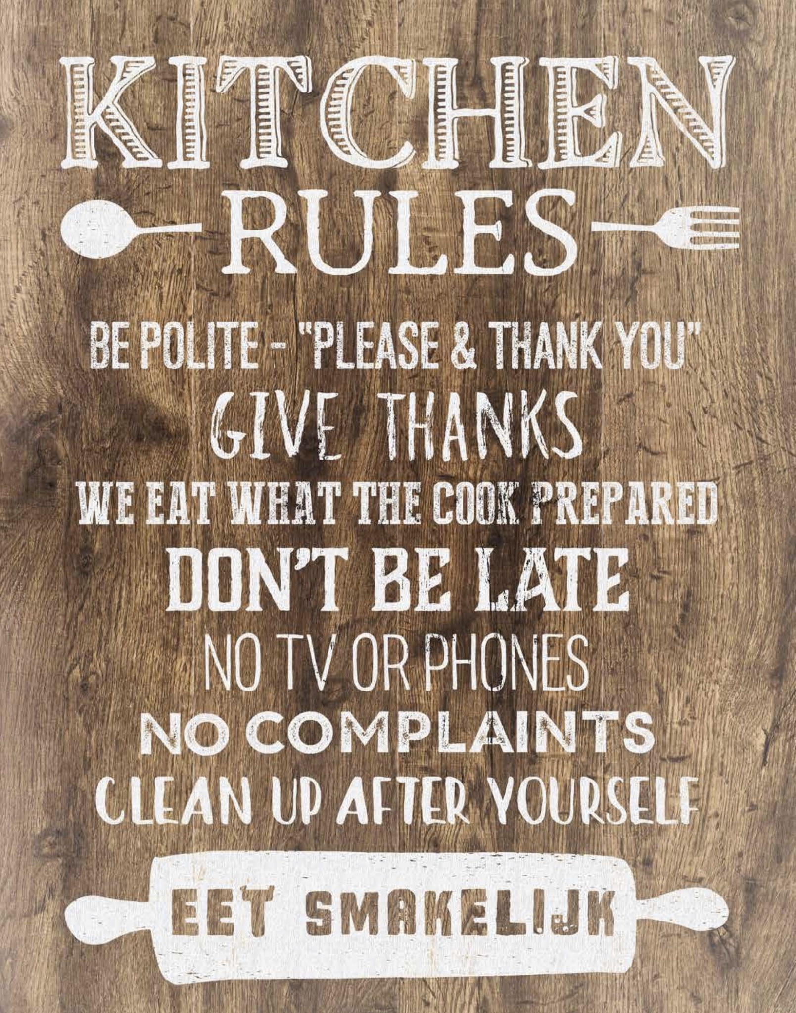 Printable Kitchen Rules