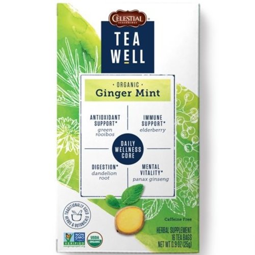 Teawell Teawell Organic Ginger Mint Tea 16 ct Teawell Teawell Organic Ginger Mint Tea 16 ct