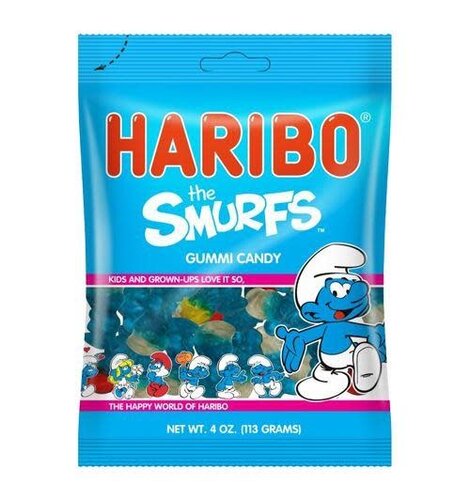 Haribo Smurf Gummi Candy 5oz Bag