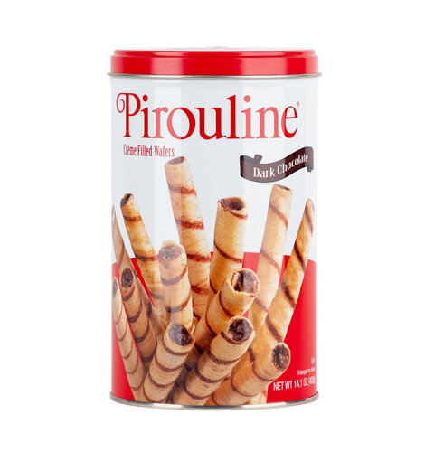 Pirouline Dark Chocolate Wafer Rolls 14 oz tin